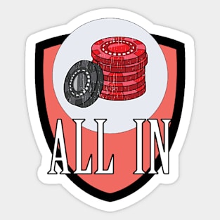 All In Poker Player Skills Chips Sticker